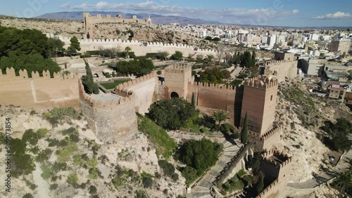 Medieval Almería Alcabaza complex view from above, Andalusia. Spain photo