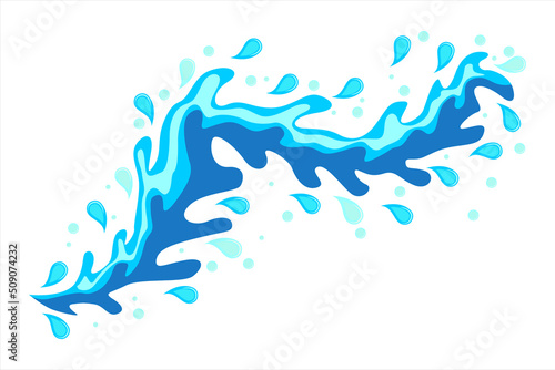Water spray. Blue water spraying vector illustration
