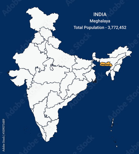 meghalaya state location, formation and population in India