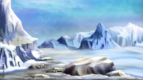 Snow-capped mountain peak