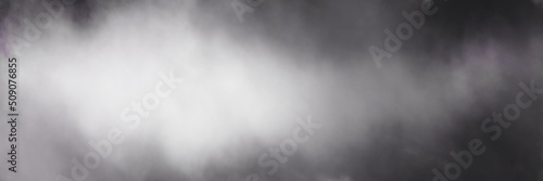 Black and white background. Smoke fog mist or clouds. White center with dark black border texture. 