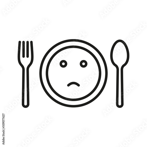 Loss of appetite vector icon illustration. Depression no food icon. photo