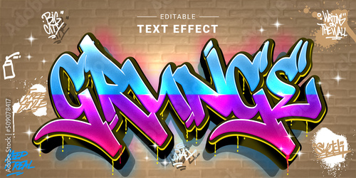 Editable text style effect - Graffiti text style theme..