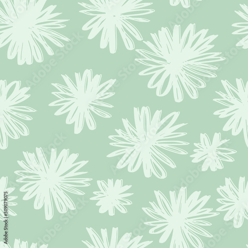 Floral background. Large flowers. Graphic line drawing. Botanical seamless pattern. Summer motif baby Simple whimsical minimal earthy 2 tone color. Kids nursery wallpaper boho fashion all over print.