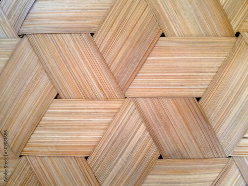 Bamboo textures weave together in various patterns for the background wood handicrafts.