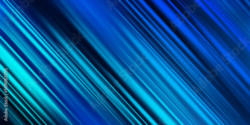 Diagonal blue line flow shiny blurred surface background realistic illustration. Bright futuristic stripes spotlight energy gradient light geometric structure 