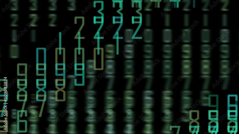 Futuristic moving code numbers screen Futuristic moving code numbers screen
