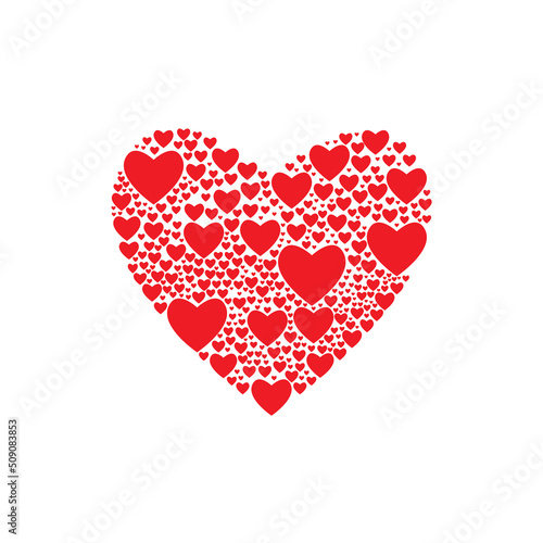 collection of pictures of hearts that make up a big heart on a white background