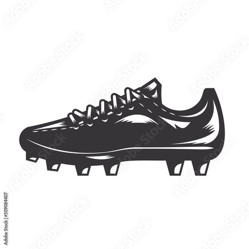 soccer shoes silhouette. football shoes Line art logos or icons. vector illustration.