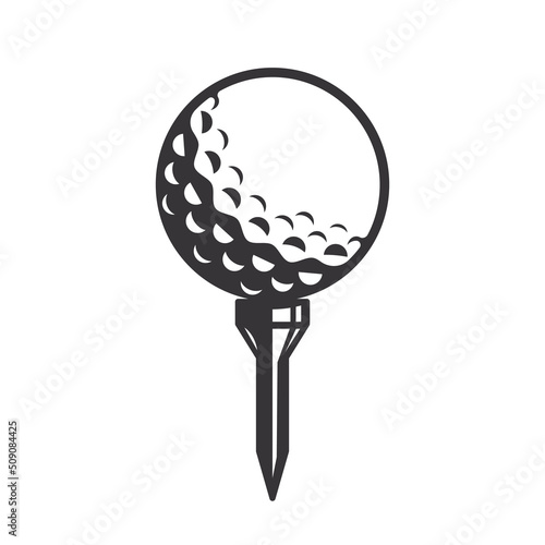 Obraz na płótnie Black golf ball silhouette