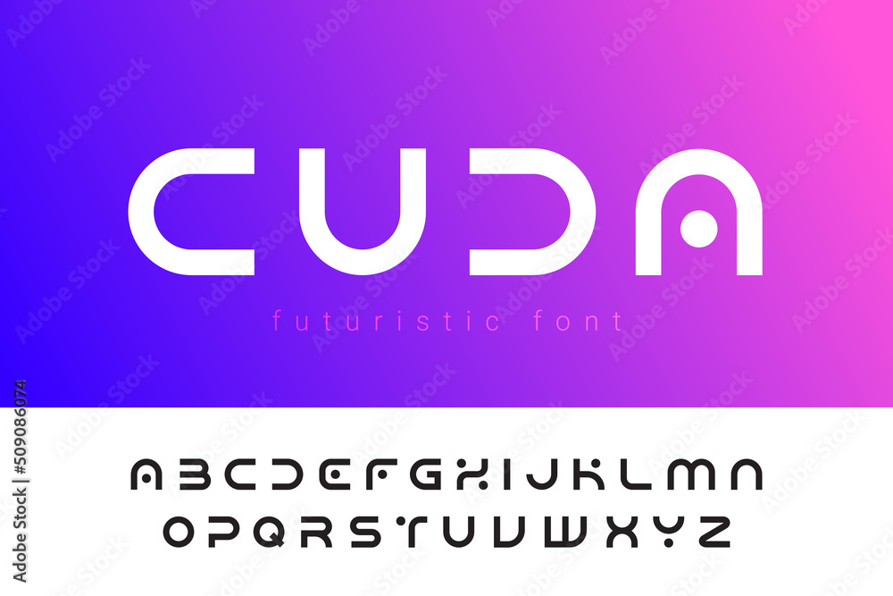 Futuristic Modern Technology Font Vector Design Style. Futuristic Modern Technology Font Vector Design Style.