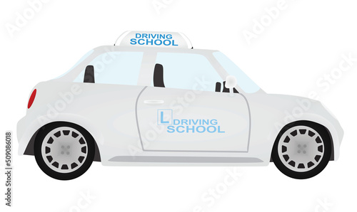 Driving school car. vector illustration