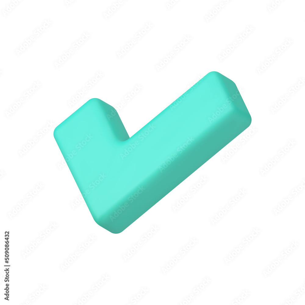 Positive achievement done green checkmark glossy decorative design realistic 3d icon vector Positive achievement done green checkmark glossy decorative design realistic 3d icon vector
