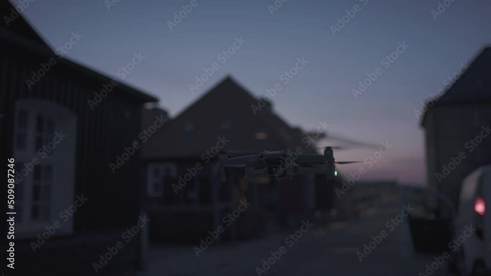Drone hovering near rural buildings. 60fps Drone hovering near rural buildings. 60fps