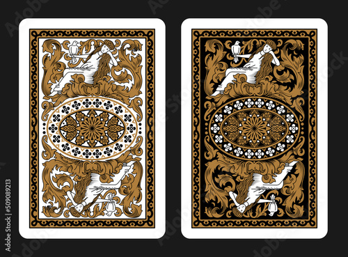 The reverse side of a playing card - back side reverse of playing cards pattern vector