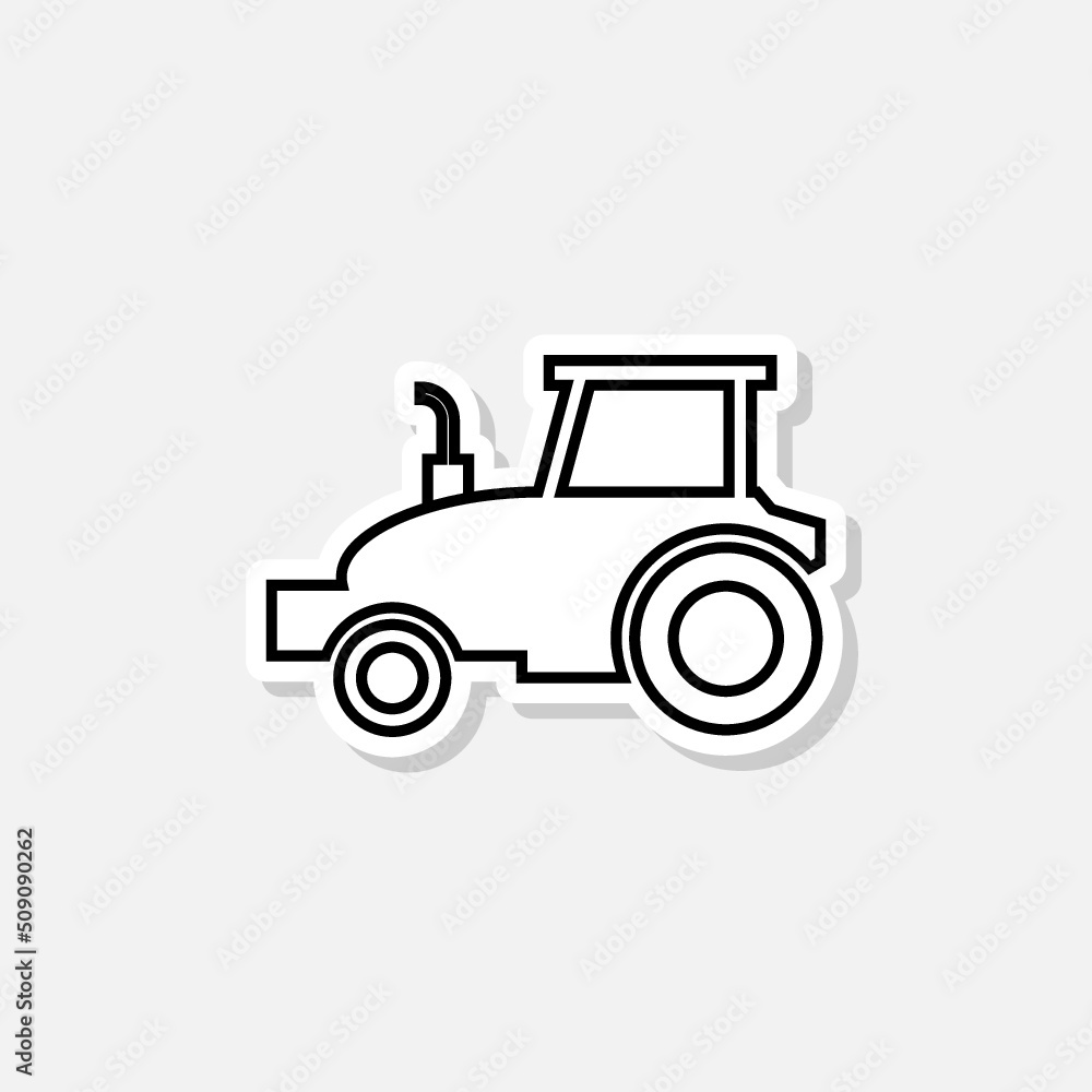 Tractor icon sticker sign for mobile concept and web design Tractor icon sticker sign for mobile concept and web design