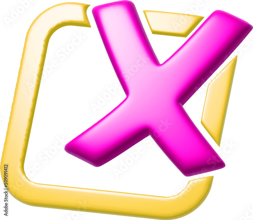 Wallpaper Mural Simple cross 3d icon squared button set vector illustration. Symbol reject, failure, deny, decline, social network symbol Torontodigital.ca