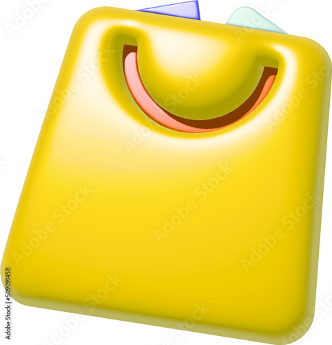 Wallpaper Mural 3d render of paper shopping bag. Fashion accessories bag,Banner for online shopping, realistic gifts and gift bags for valentine's day, new year, and other holidays Torontodigital.ca