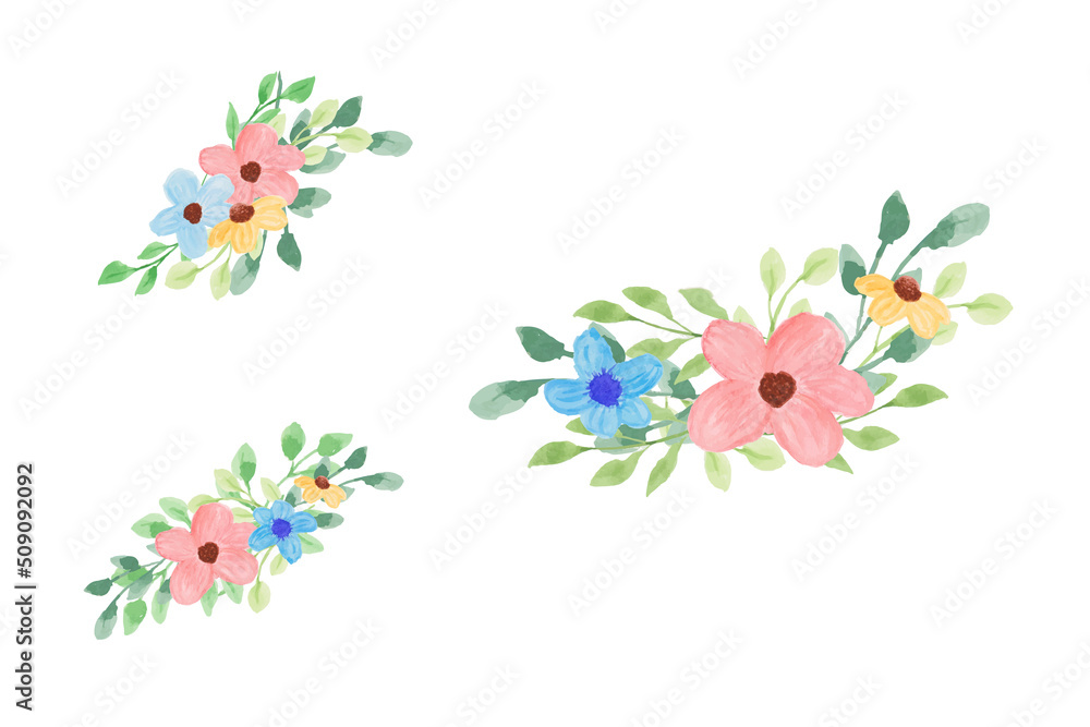 Summer Flower Arrangement Watercolor 