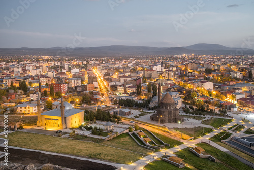 Night view of the Kars city  Eastern Anatolia  Turkey.