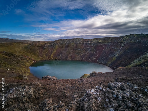 Kerid crater top viewe  golden circle Iceland