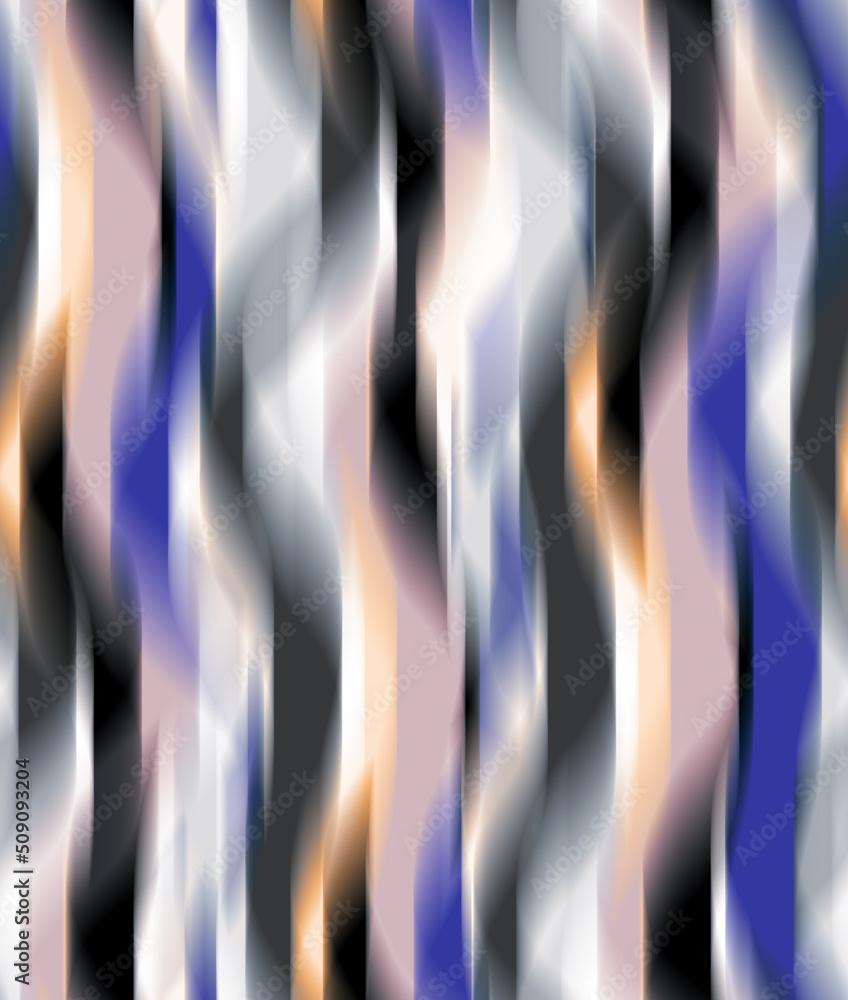 Soft Blurred Wavy Stripes Abstract Seamless Trendy Pattern Colorful Chic Fashion Design Perfect for Allover Fabric Print