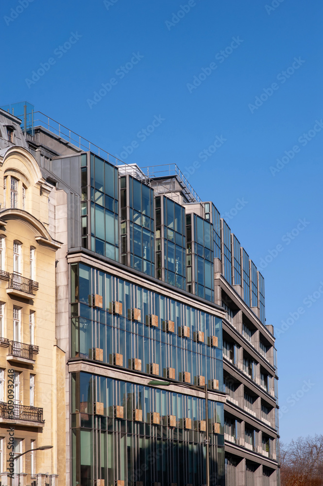 Beautiful view of modern buildings on sunny day Beautiful view of modern buildings on sunny day