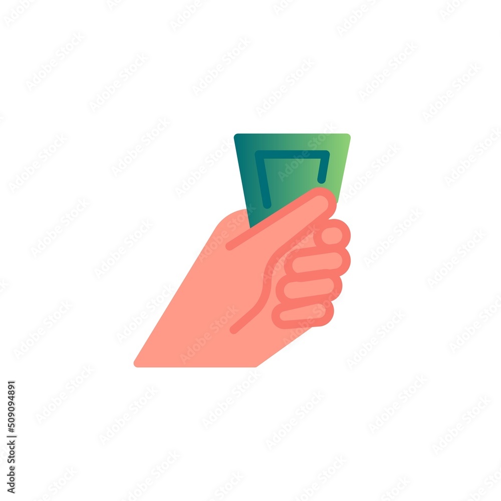Hand with money bill flat icon Hand with money bill flat icon