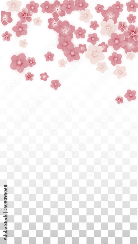 Vector Realistic Pink Flowers Falling on Transparent Background. Spring Romantic Flowers Illustration. Flying Petals. Sakura Spa Design. Blossom Confetti. Design Elements for Wedding Decoration. Vector Realistic Pink Flowers Falling on Transparent Background. Spring Romantic Flowers Illustration. Flying Petals. Sakura Spa Design. Blossom Confetti. Design Elements for Wedding Decoration.