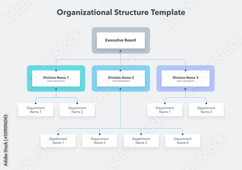 Modern infographic for company organizational structure. Easy to use for your website or presentation.