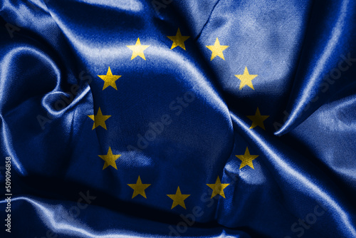 European union flag. Official colors and proportion. Blue background with yellow stars illustration