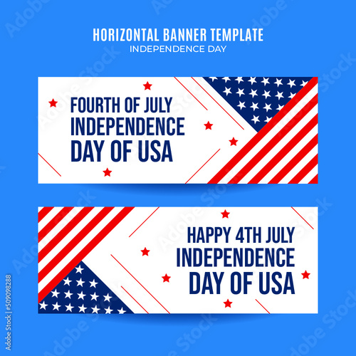 Happy 4th of July - Independence Day USA Web Banner for Social Media Horizontal Poster, banner, space area and background