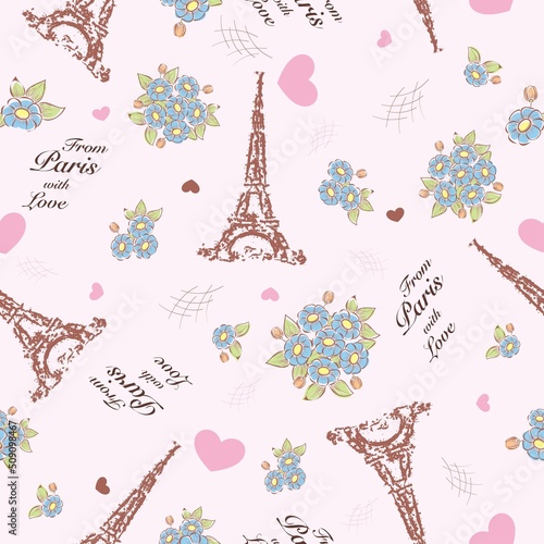 Paris lovely seamless background