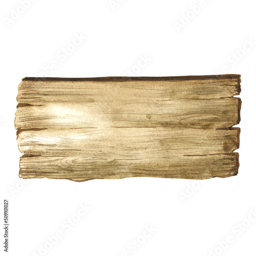 watercolor pieces of wood. Wooden signboard for copying space. Wood texture Background with watercolor hand-painted.