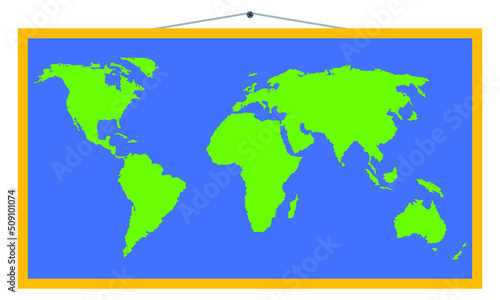 World map  color vector drawing  flat style  
