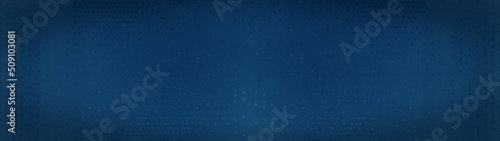 Dotted abstract blue concrete cement ston wall texture background banner panorama, with points print and dark vignette