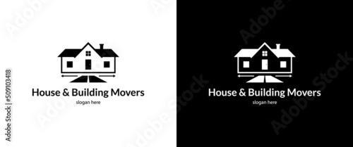 Creative house and building movers symbol