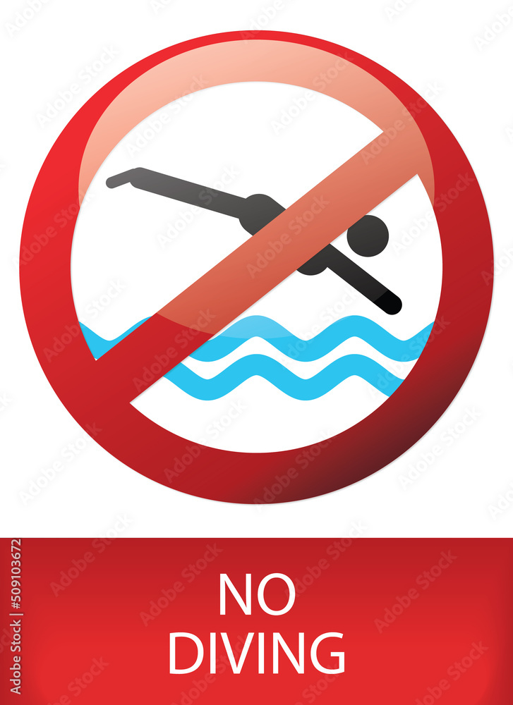 no diving swimming pool sign Stock Illustration | Adobe Stock
