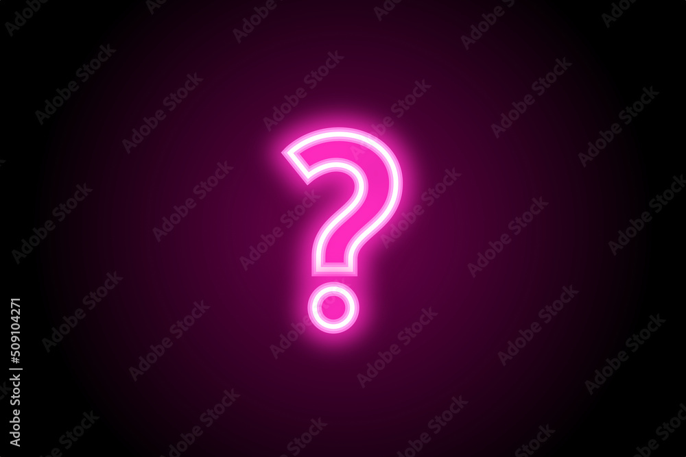 Neon pink question mark symbol sign icon Neon pink question mark symbol sign icon