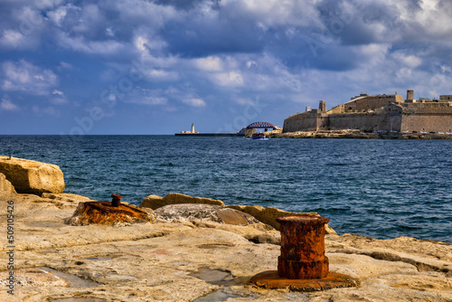 Marsamxett Harbour Old Waterfront In Malta photo