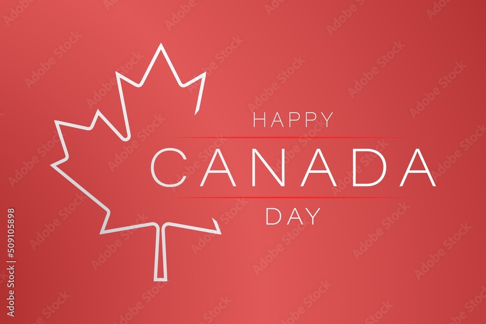 Canada day banner or header background. 1st of July national holiday design. Red and white confetti. Simple vector illustration.