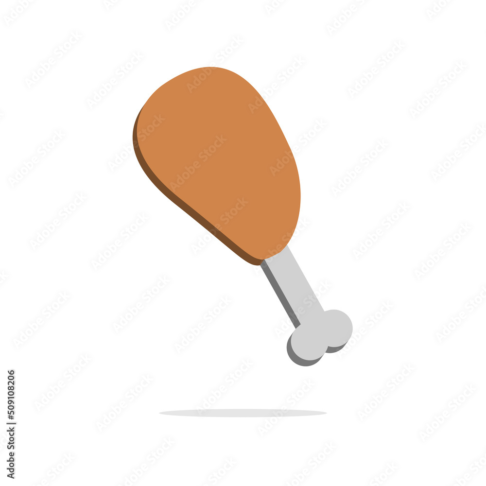 3d fried chicken thigh concept in minimal cartoon style 3d fried chicken thigh concept in minimal cartoon style