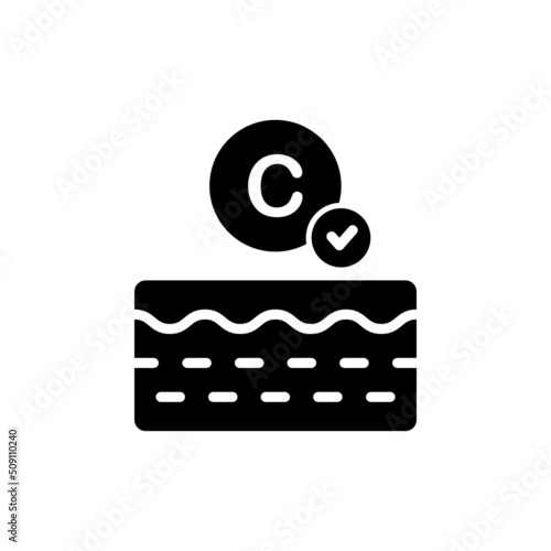 Healthy Skin Layer Collagen Silhouette Icon. Moisture Protect Skin Care Black Pictogram. Dermatology Skincare Treatment and Collagen Concept Icon. Isolated Vector Illustration
