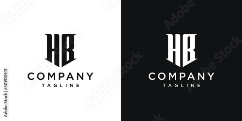 Creative Vintage Letter HB Monogram Logo Design Icon Template White and Black Background