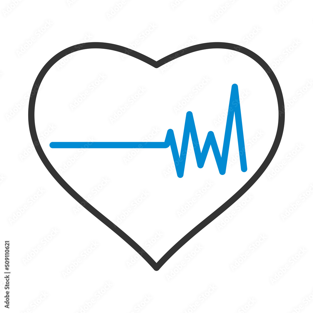 Icon Of Heart With Cardio Diagram Icon Of Heart With Cardio Diagram