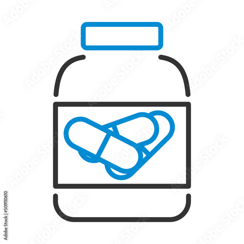 Icon Of Fitness Pills In Container