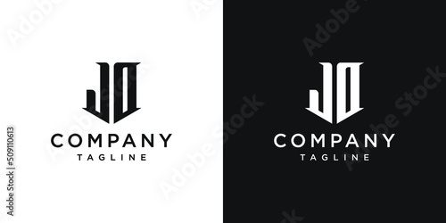Creative Vintage Letter JD or JO Monogram Logo Design Icon Template White and Black Background
