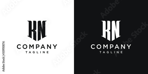 Creative Vintage Letter KN Monogram Logo Design Icon Template White and Black Background
