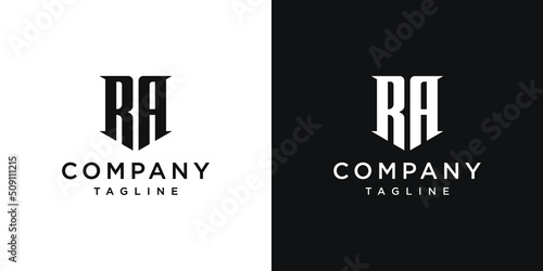 Creative Vintage Letter RA Monogram Logo Design Icon Template White and Black Background