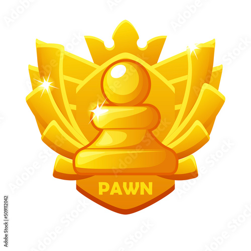 Pawn icon. Chess award symbol for chess strategy board game.
